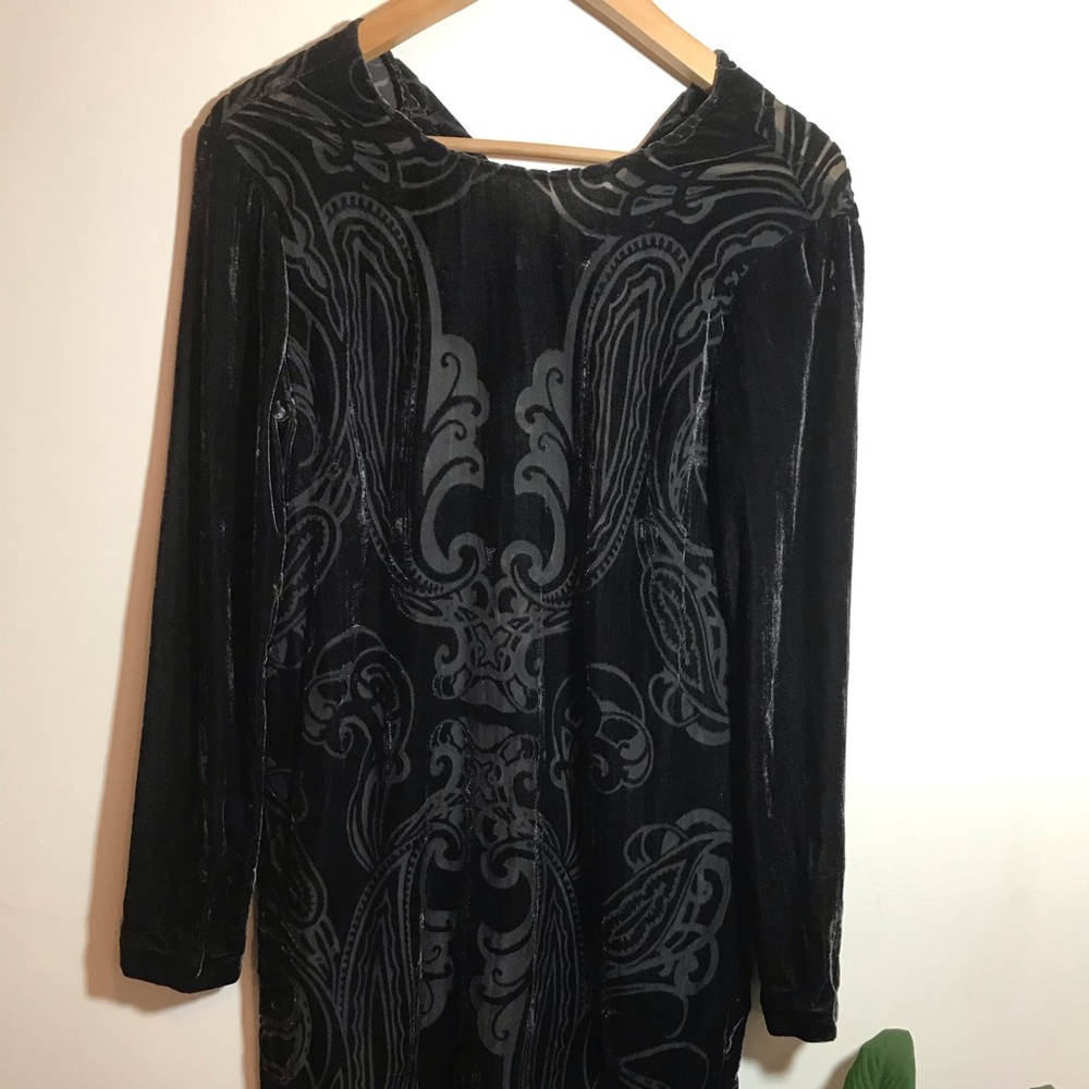 Black patterned sheer dress